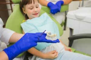 brushing and flossing with children