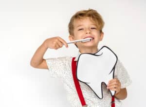 brushing and flossing with children